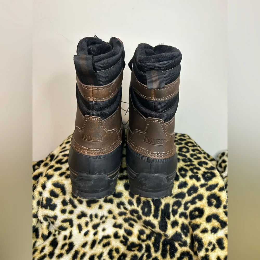 Khombu Kenny Men’s 10 Brown Black Insulated Winter Snow Boots NWT